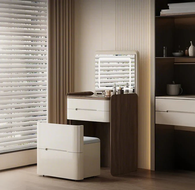 ✨Bedroom Flip Over Makeup Table,Dressing Table Storage Integrated