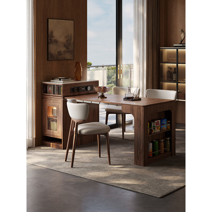 ✨Multifunctional Solid Wood Island Table Mid-Century Modern Mini Bar