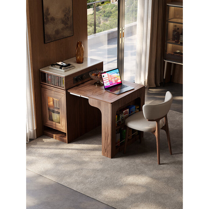 ✨Multifunctional Solid Wood Island Table Mid-Century Modern Mini Bar