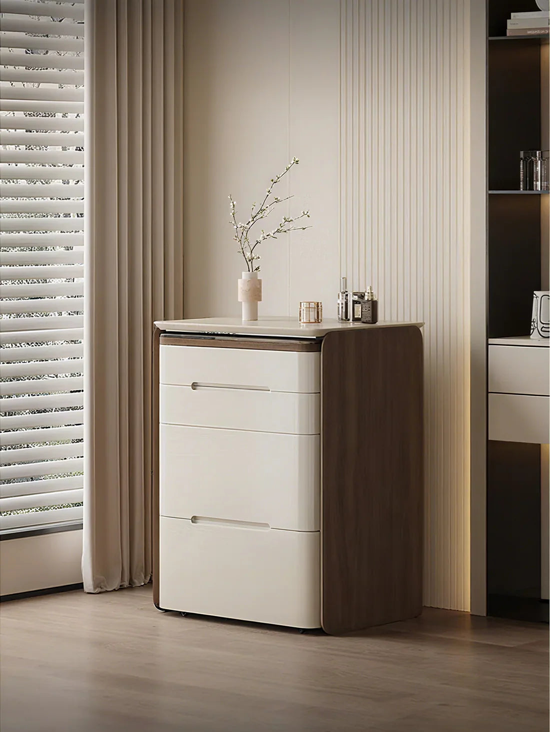 ✨Bedroom Flip Over Makeup Table,Dressing Table Storage Integrated