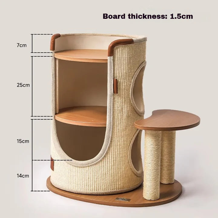🐾Sisal Bucket Cat Scratching Board, 2-in-1 Cat Climbing Frame And Cat Bed