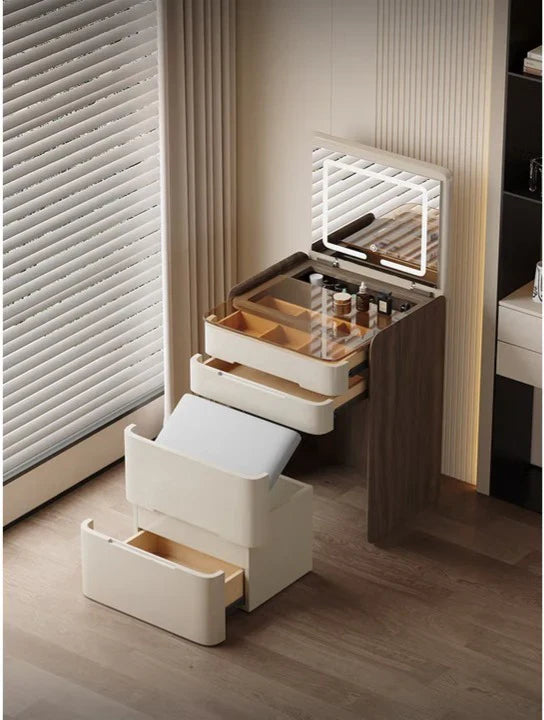 ✨Bedroom Flip Over Makeup Table,Dressing Table Storage Integrated