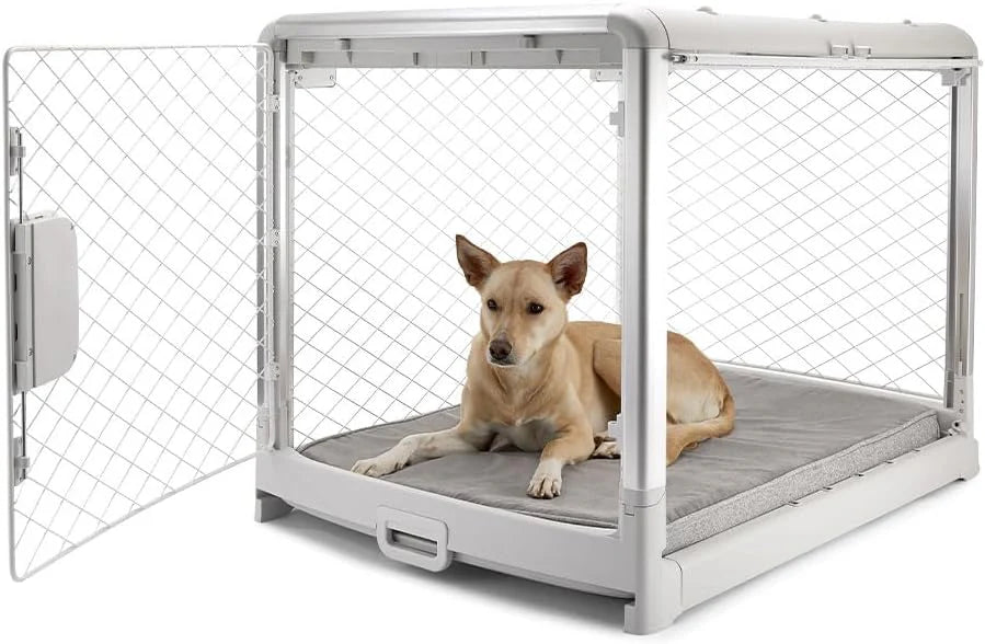 🐶Premium Portable Dog Crate Portable Collapsible Dog Crate with Wheels