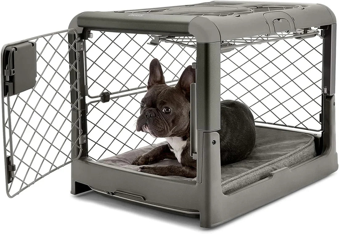 🐶Premium Portable Dog Crate Portable Collapsible Dog Crate with Wheels