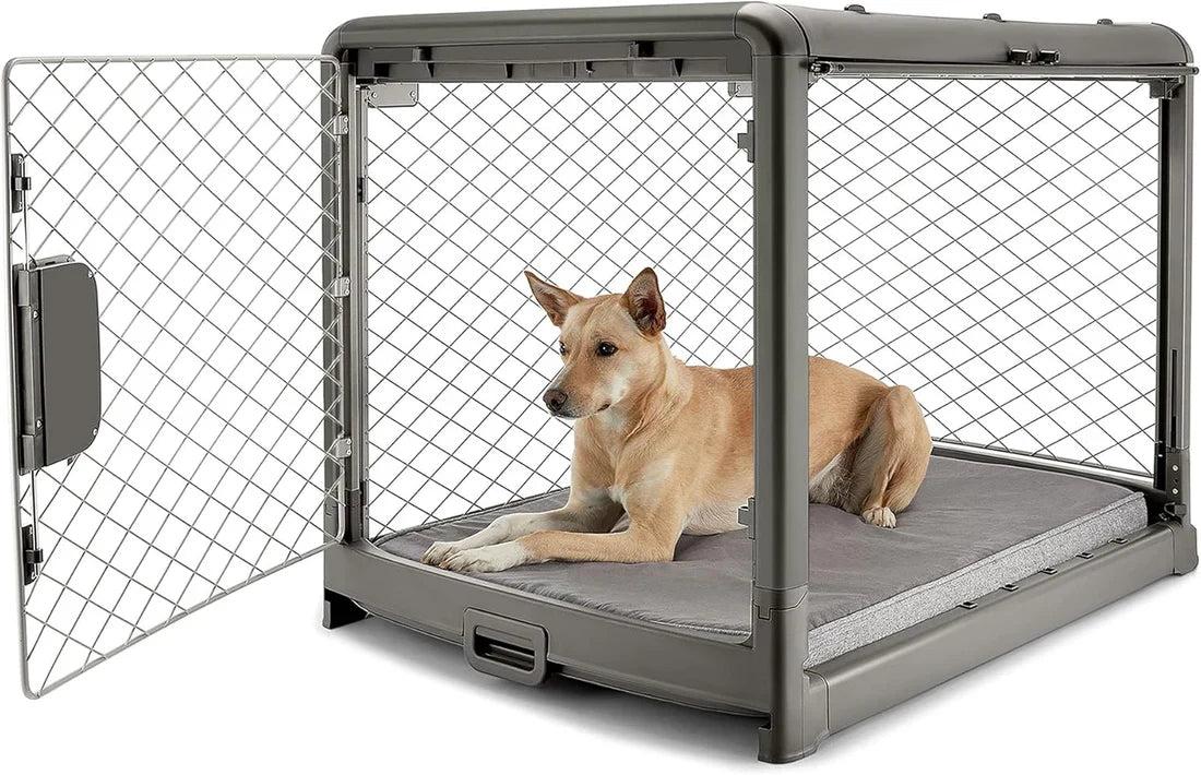 🐶Premium Portable Dog Crate Portable Collapsible Dog Crate with Wheels