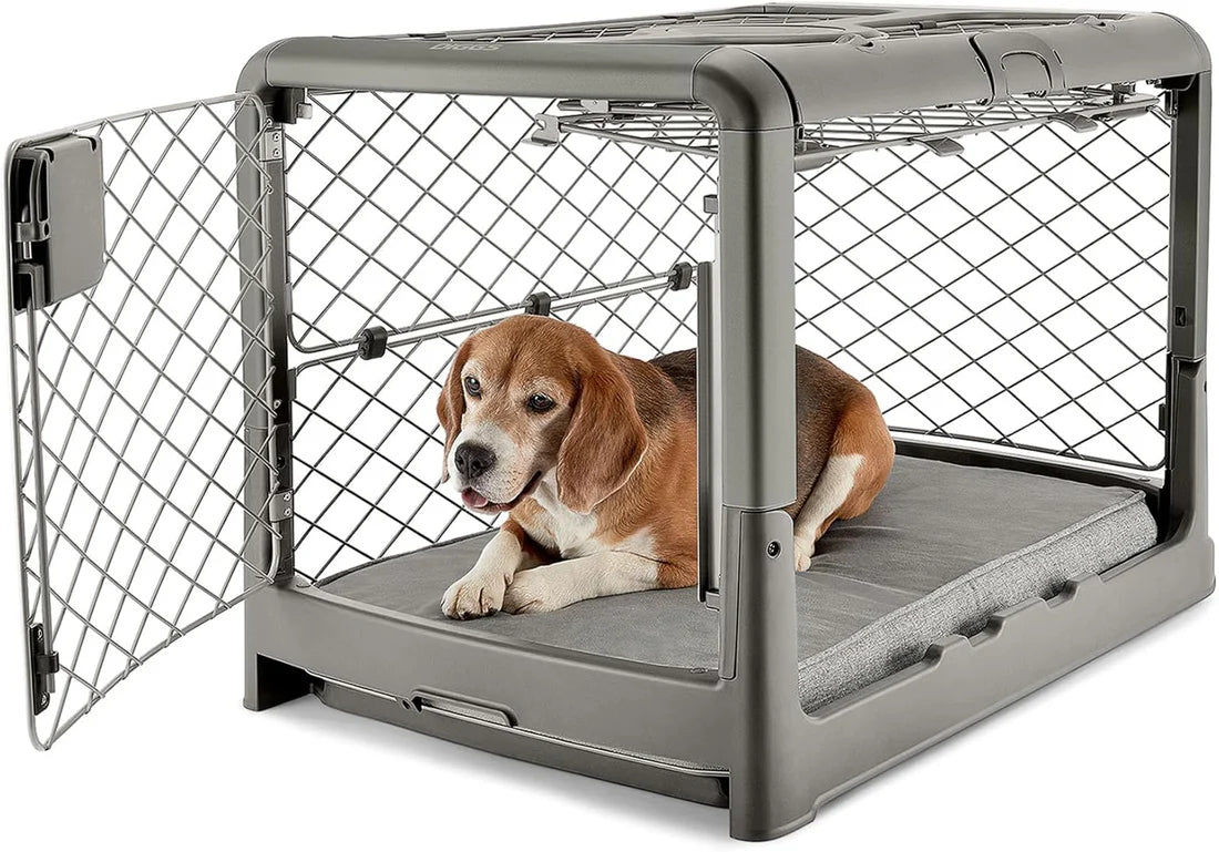 🐶Premium Portable Dog Crate Portable Collapsible Dog Crate with Wheels