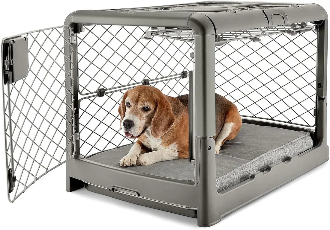 🐶Premium Portable Dog Crate Portable Collapsible Dog Crate with Wheels