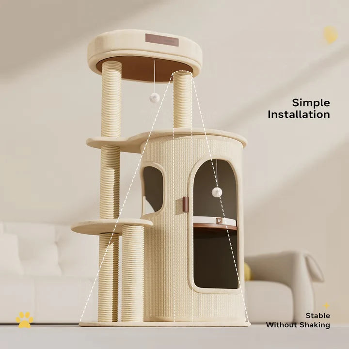 🐾Sisal Bucket Cat Scratching Board, 2-in-1 Cat Climbing Frame And Cat Bed