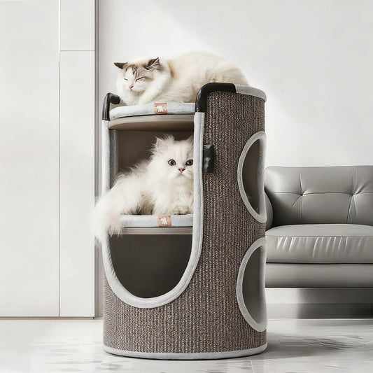 🐾Sisal Bucket Cat Scratching Board, 2-in-1 Cat Climbing Frame And Cat Bed