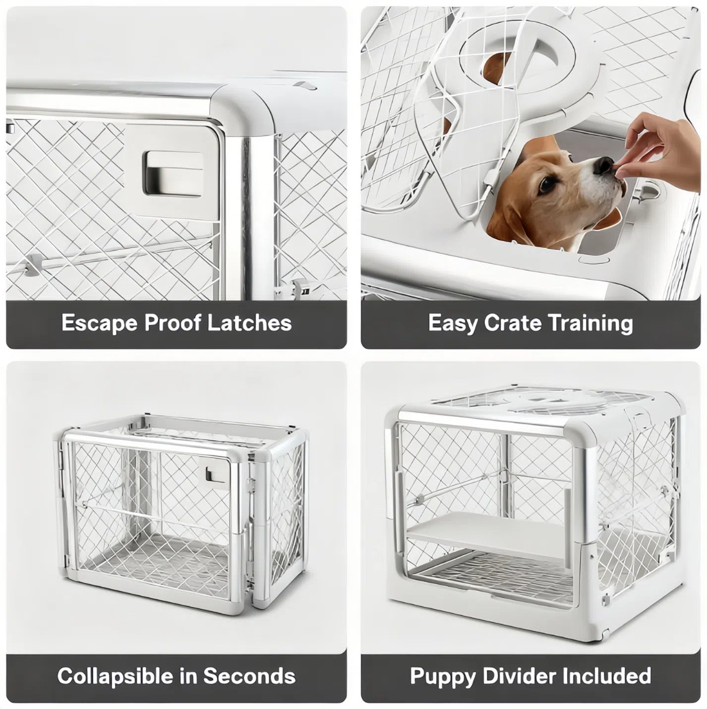 🐶Premium Portable Dog Crate Portable Collapsible Dog Crate with Wheels